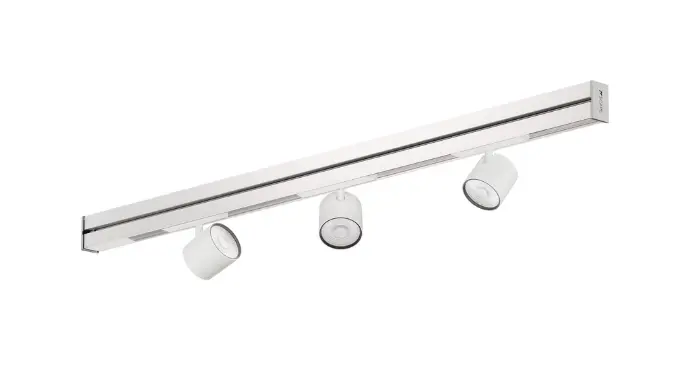 RAIL S TRACK K-SCAPE blanc, solution flexible d’éclairage sonore avec installation sur rail magnétique