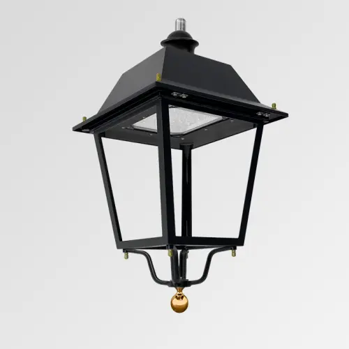 Lanternier Carandini modèle SPF en fixation suspendue 3/4 GAS mâle avec finition supérieure, luminaire LED décoratif haut de gamme