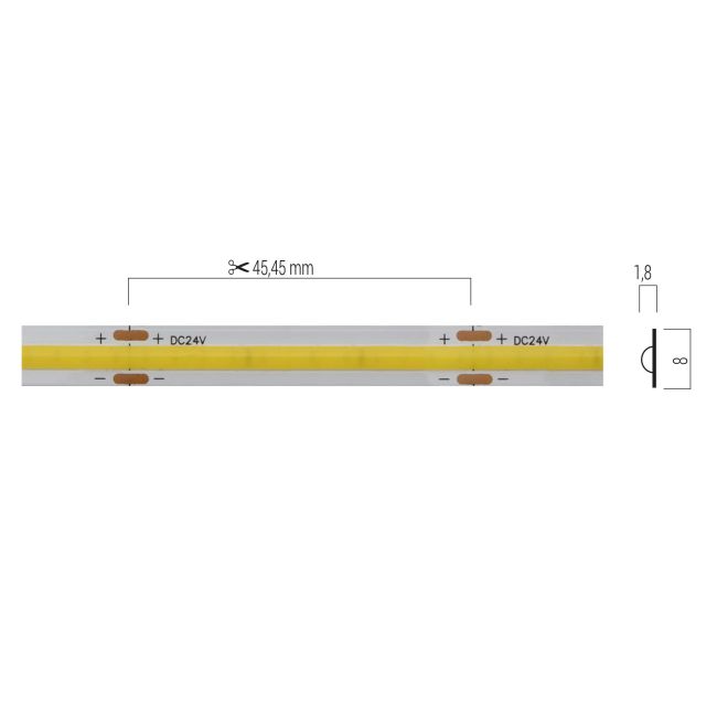 XSOLIS IP20 24V 8W/m 5m 256LED/m 6000K (5.1.2)