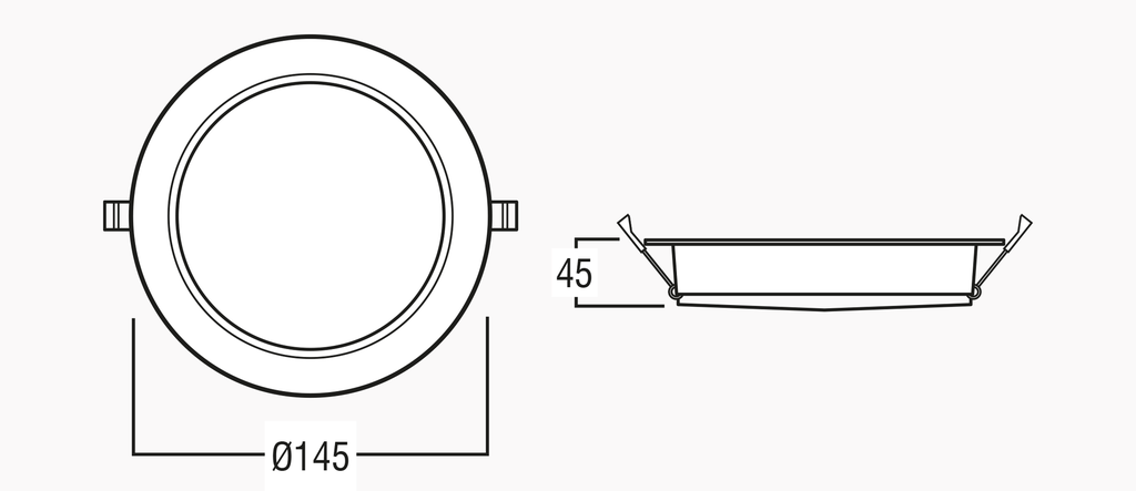 Downlight HORUS 15W 4 CCT IP54 Blanc - Cut-out 120-130mm