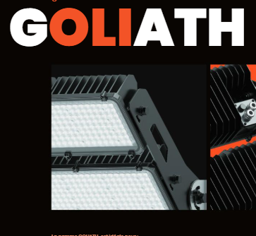 Goliath 960W -140 lm/W - CCT5000K - Optique F04045X - Dali // PROJECTEUR GOLIATH 960W SPEQTRIS SPORT. Puissance 960W, Flux lumineux 134 400 Lumens
