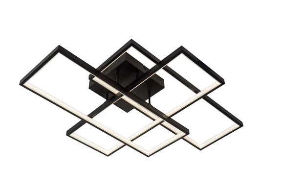 LOKERO Plafonnier-Noir-LED Dimm.-60W-2700K/4000K