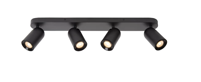 PUNCH Spot plafond-Noir-4xGU10-35W-Métal