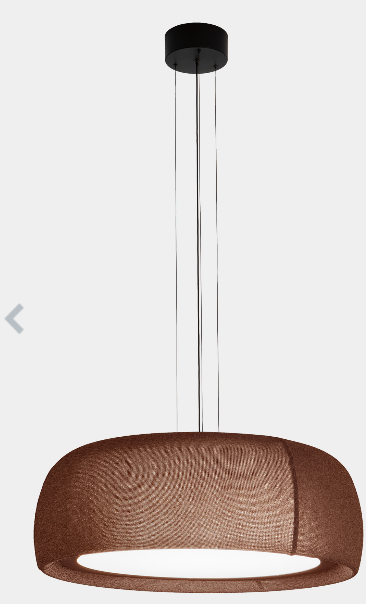 Pendant Gong Microprisma Ø600 LED 27.4W 2700K PHASE CUT Teixit VERMELL Marron RAL 8016 matt 1688lm
