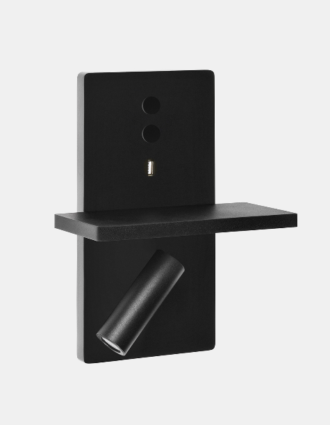 Reading lights E-lamp LED 12.3W 2700K ON-OFF Black 469lm