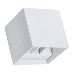Applique murale extérieur carré 100x100mm incl 2x3W LED 3000K en driver IP54 BLANC
