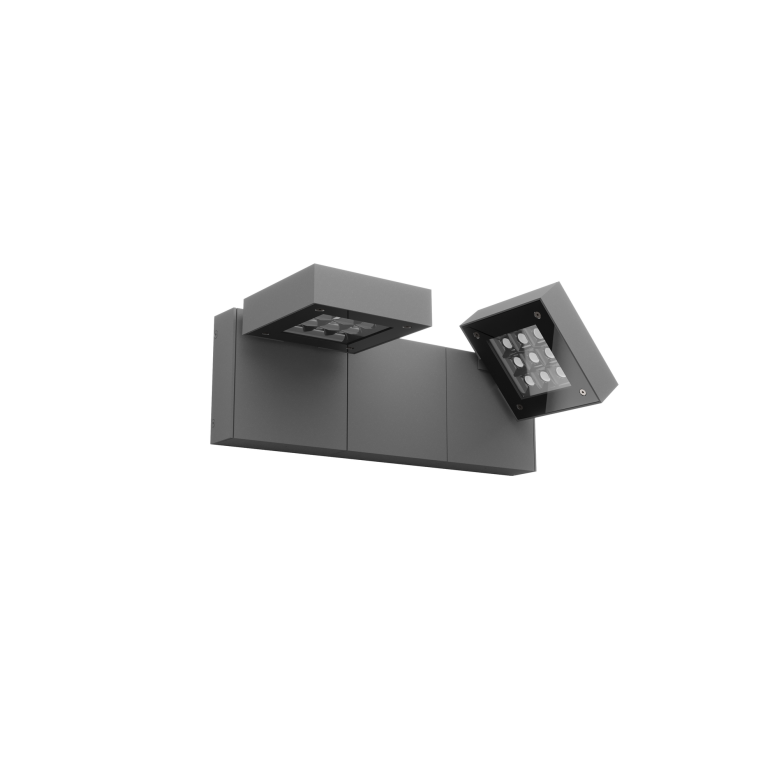 Surface-mounted wall light IP66 Modis Optics Double 430mm LED 40.2W 3000K ON-OFF Urban grey 2376lm