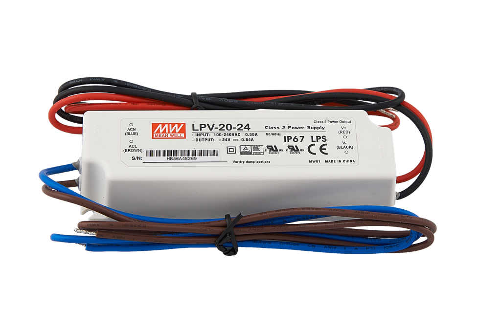 MeanWell LED transfo IP67 24VDC 20W