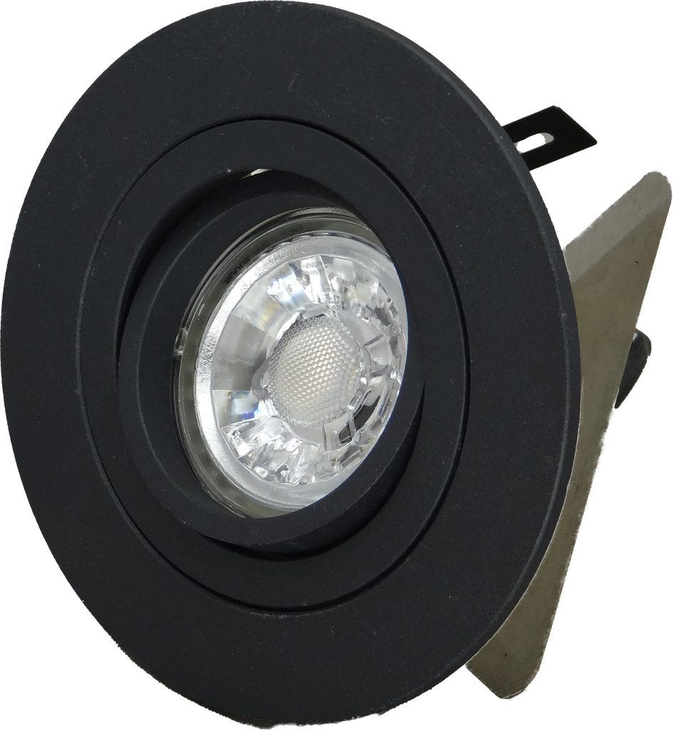 Spot encastré rond GU10 orientable à lamelles NOIR