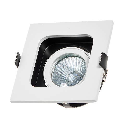 Spot Encastré carré GU10 orientable a ressorts BLANC / NOIR