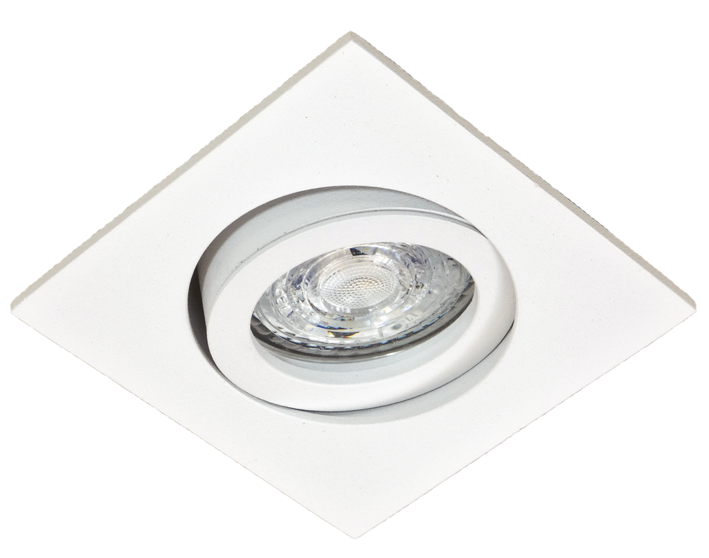 Spot encastré carré GU10 orientable à lamelles - découpe 70mm BLANC