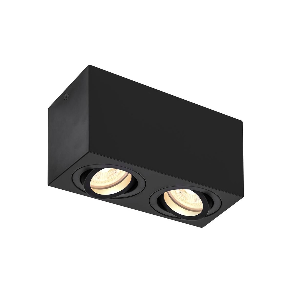 TRILEDO Double, plafonnier apparent indoor, QPAR51, noir, max. 10 W
