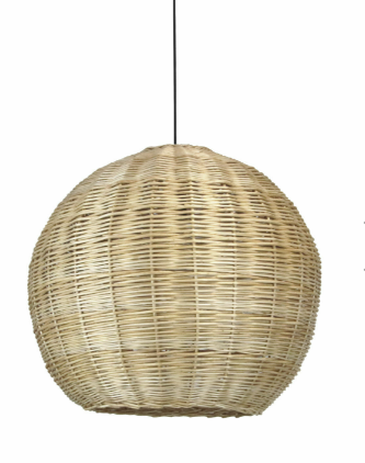 Suspension NATURAL Large E27 15W Noir Mimbre claro