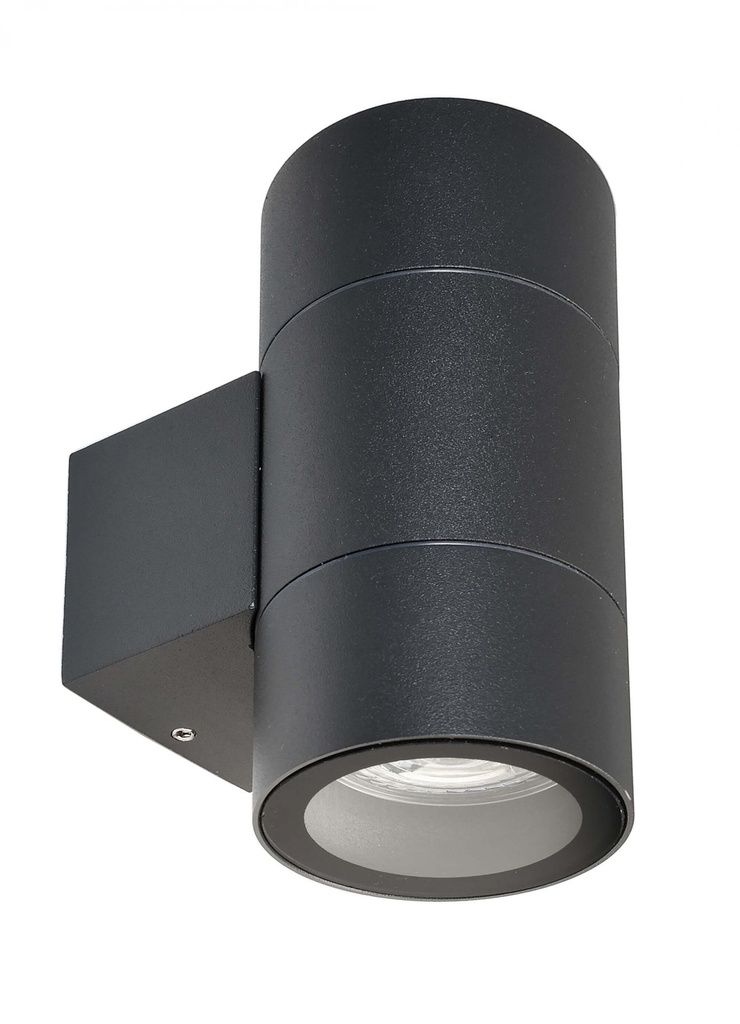 Surfacemountedwalllamp,AchernarUpandDown,constantvoltage,220-240VAC/50-60Hz,numberofbases:2,GU10,2xmax.35,00W,aluminumdiecasting,BlackgreyRAL7021,IP65