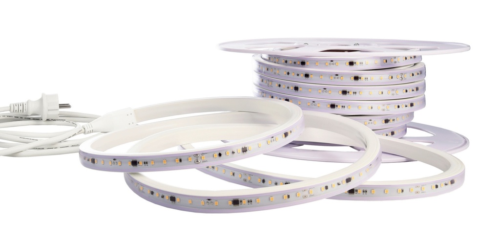 FlexibleLEDstripe,2835-84-230V-3000K-15m-PVCExtrusion,warmwhite,constantvoltage,220-240VAC/50-60Hz,powerinput:14,00W/m,length:15000,EEC:F,IP65/IP44