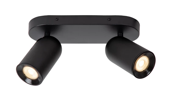 PUNCH Spot plafond-Noir-2xGU10-35W-Métal