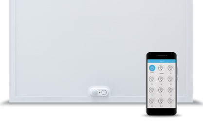 Dalle LED Smart 33W 4200lm 130lm/W IP20 IK05 595x595mm 4000K UGR<16 Système détection/crépusculaire IR ON-OFF/BLUETOOTH - incl. alimentation