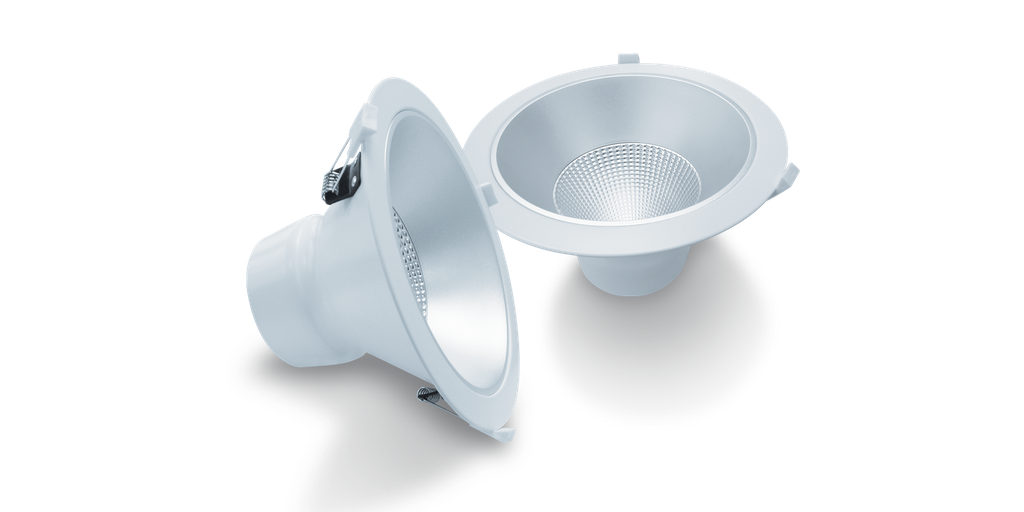 Downlight LEGENDE, 20 watts, UGR<19, encast. Ø150mm, blanc naturel 40