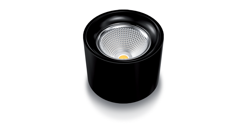 Plafonnier SUN 12W, UGR<16, blanc naturel 4000K, finition noir