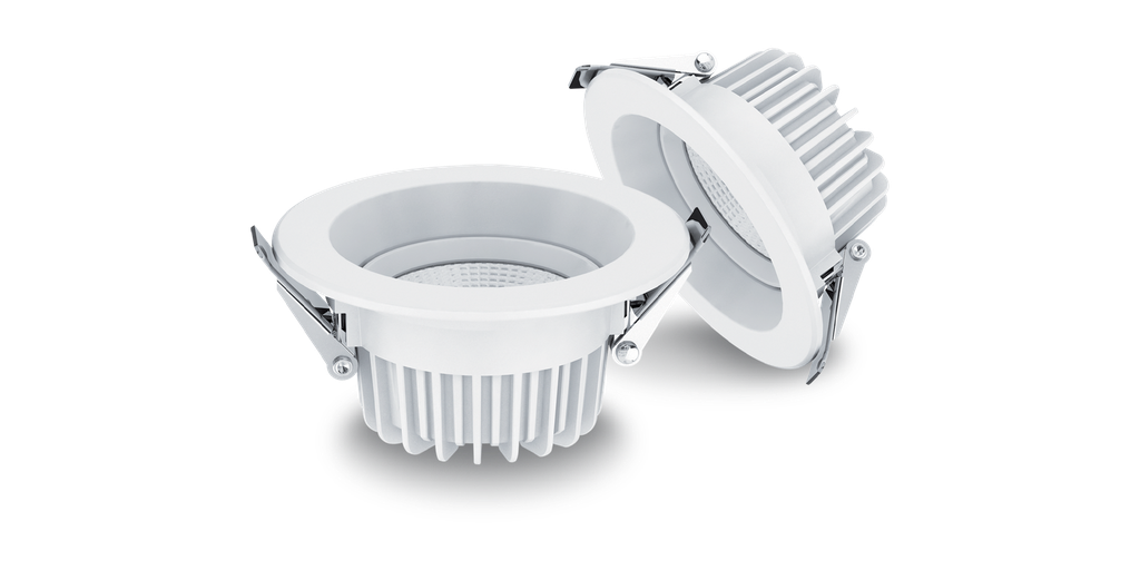 Downlight DOLUX 3, 9 watts, encast.Ø80mm, blanc chaud 3000K