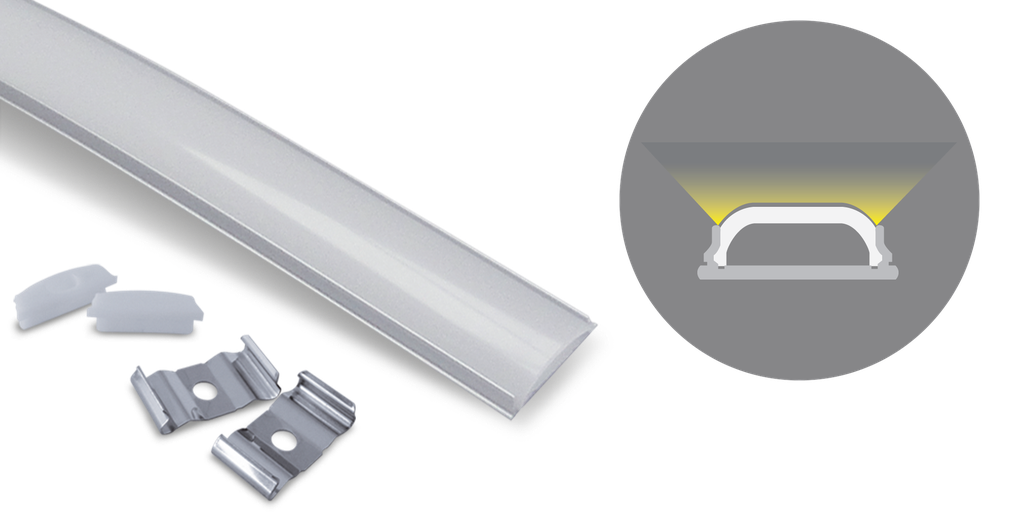 Profilé aluminium souple, 2000mm, diffuseur opale, pour ruban 10-13mm