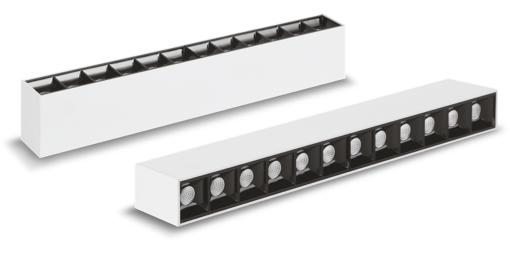 Linéaire PURE, 40 watts, UGR<10, 1200 mm, 3000K, 0-10V, blanc