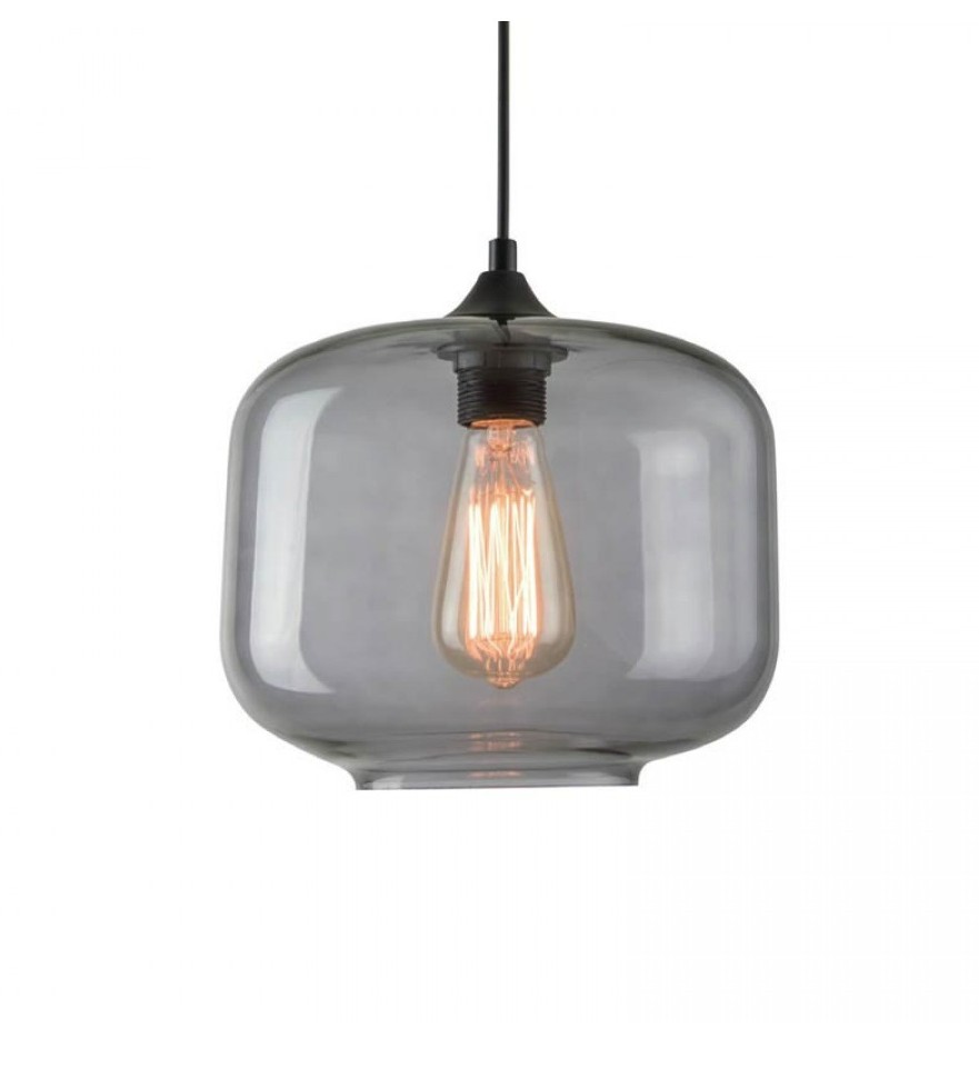 PENDANT LAMP E27 MAX 40W GLASS SMOKED GREY