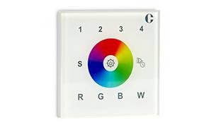 COMMANDE MURALE RF 4 ZONES RGB(W) 230V Blanc