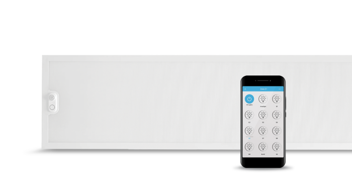 Dalle CLEVER 300x1200mm 26W, 160lm/W, CCT • Détecteur IR GreenSwitch