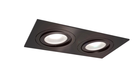 SILVERSTONE D Spot Encastré Double Noir structuré Ressorts GU10 Max 50W