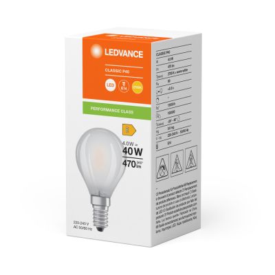 LED CLP40 3.4W 827 FILFR E14 P   LEDV 
