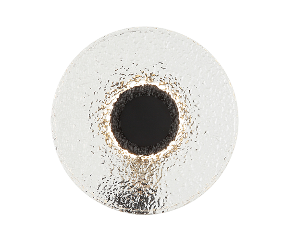 SCONCE LED LIGHT 8W 3000K METAL-GLASS,BLACK-CLEAR GLASS