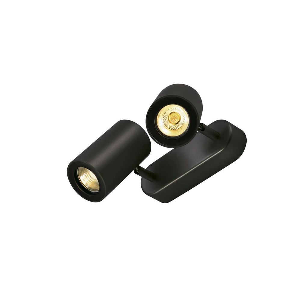 ENOLA B applique et plafonnier intérieur, double, noir, GU10/QPAR51, 2x 50 W max, inclinable à 100°