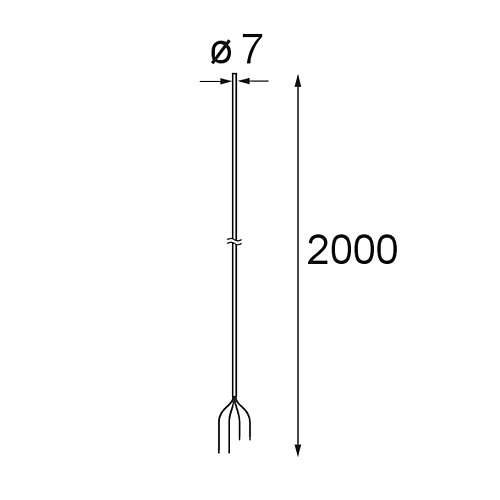 Power Feed Cable 2000 4x1,5 Black		 