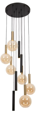 JOSIANE Suspension-Noir-Ø55-6xG9-40W-Métal
