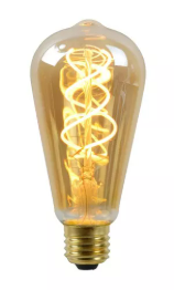 ST64 Amp. Fil.-Ambre--LED Dimm.-1xE27-4,9W-2200K