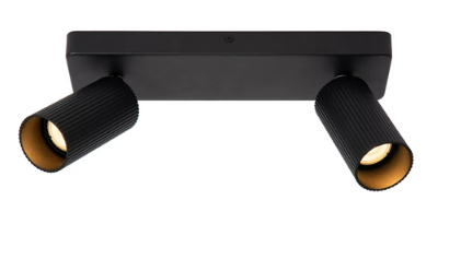 CLUBS Spot plafond-Noir-2xGU10-40W-Alumin.