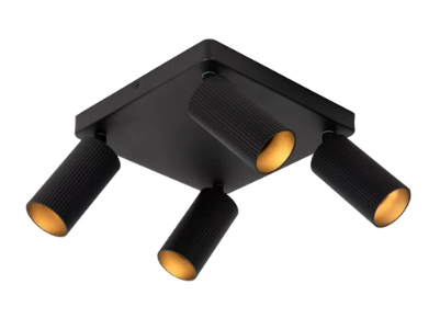 CLUBS Spot plafond-Noir-4xGU10-40W-Alumin.