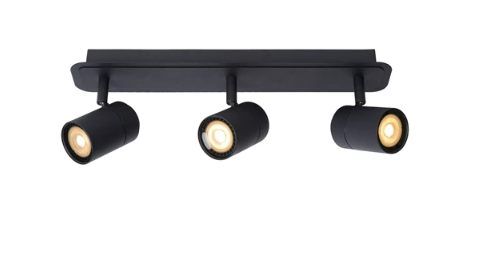 LENNERT Spot plafond SdBain-Noir-LED Dimm.-3xGU10
