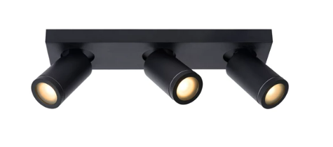 TAYLOR Spot plafond SdBain-Noir-LED Dimm.-3xGU10