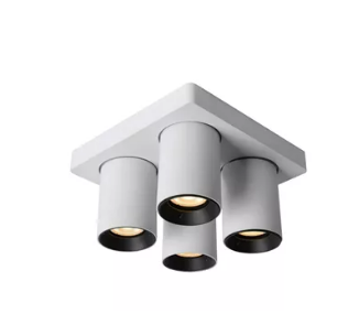 NIGEL Spot plafond-Blanc-LED Dimm.-4xGU10-5W