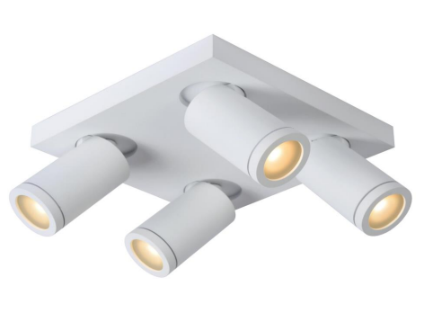 TAYLOR Spot plafond SdBain-Blanc-LED Dimm.-4xGU10
