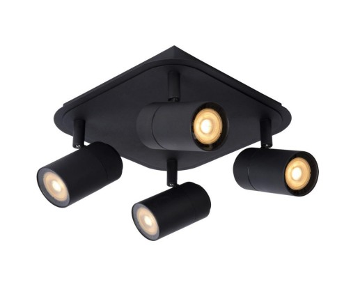 LENNERT Spot plafond SdBain-Noir-LED Dimm.-4xGU10