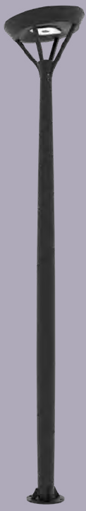 [KONOS + 180° 2700K]  Tête de mât avec Module solaire monocritallin Technologie TOP CON incliné à 12° orientable à 360° : 45 Wc / Batterie LIFEPO4 : 320 Wh / Module LED orientable / Système intelligent de gestion D4I / Detecteur de présence Radar + PIR 