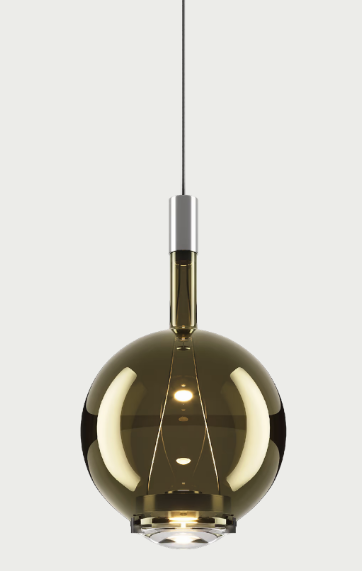 SKY-FALL ROUND MEDIUM SUSPENSION Chrome / Golden Sage 3000K 220-240V