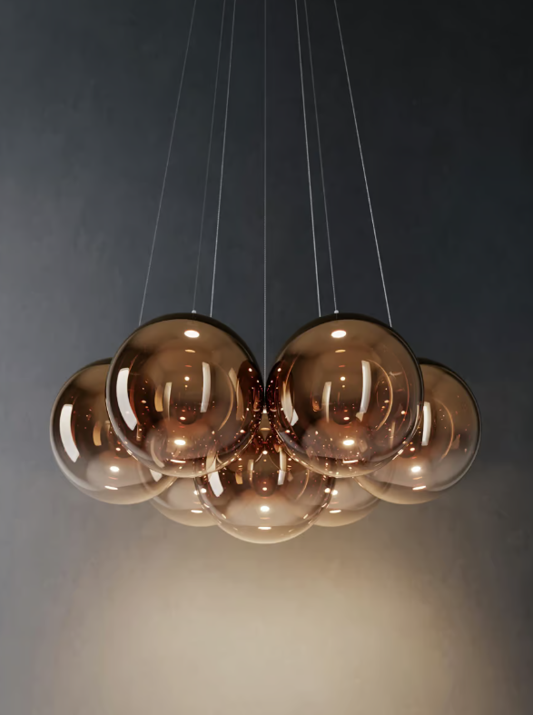 RANDOM CLOUD 7 LIGHTS Ø28 White / Glossy Bronze 2700K 220-240V