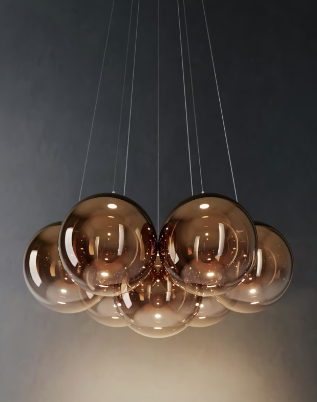 RANDOM CLOUD 7 LIGHTS Ø28 White / Glossy Bronze 3000K 220-240V