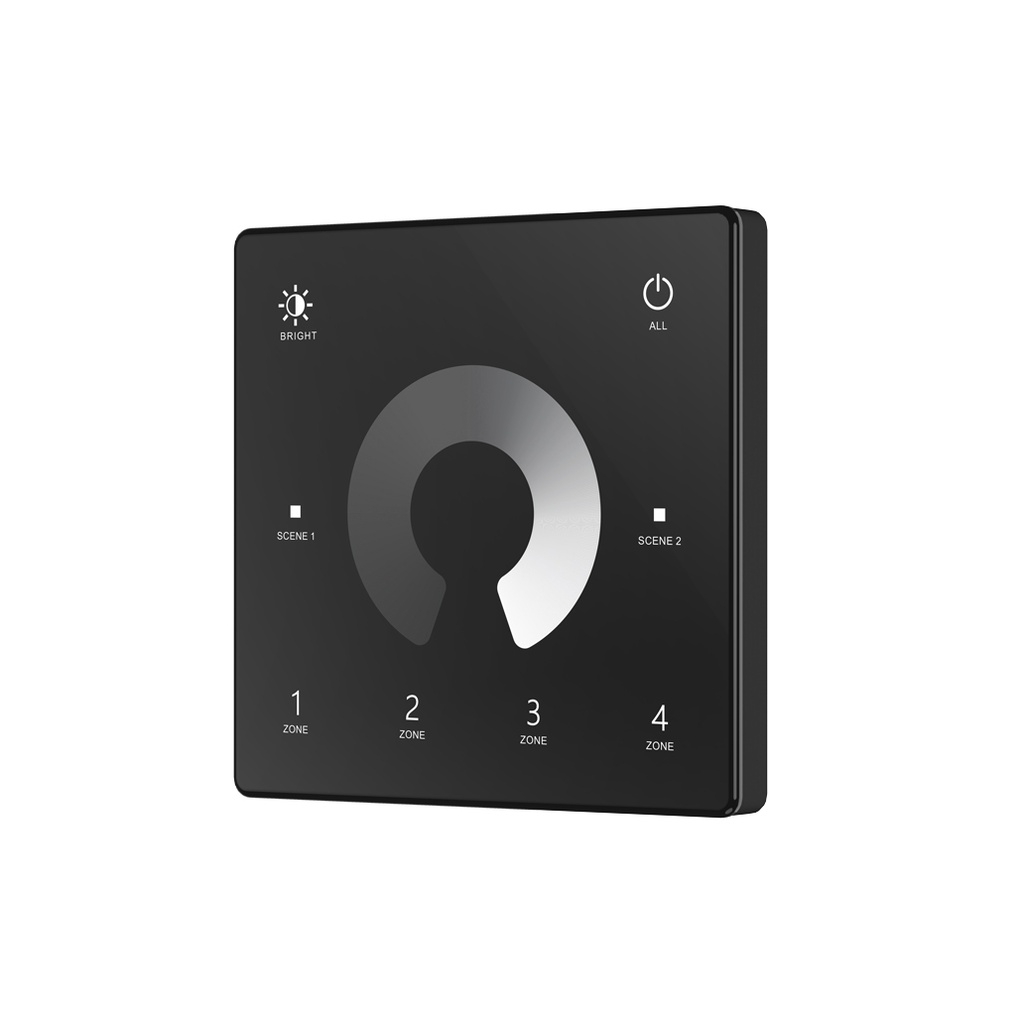 ALBURY Emetteur Mural RF Monochrome Batterie 4 Zones Noir