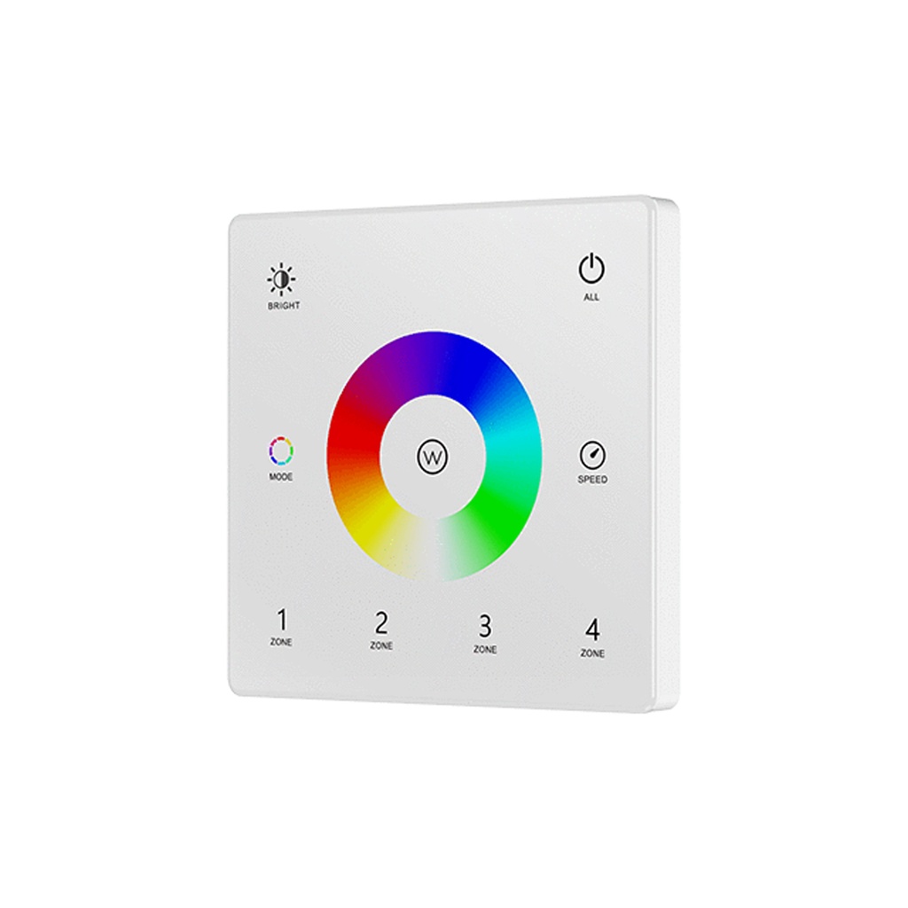 MERINO Emetteur Mural RF RGB/RGB-W Batterie 4 Zones Blanc