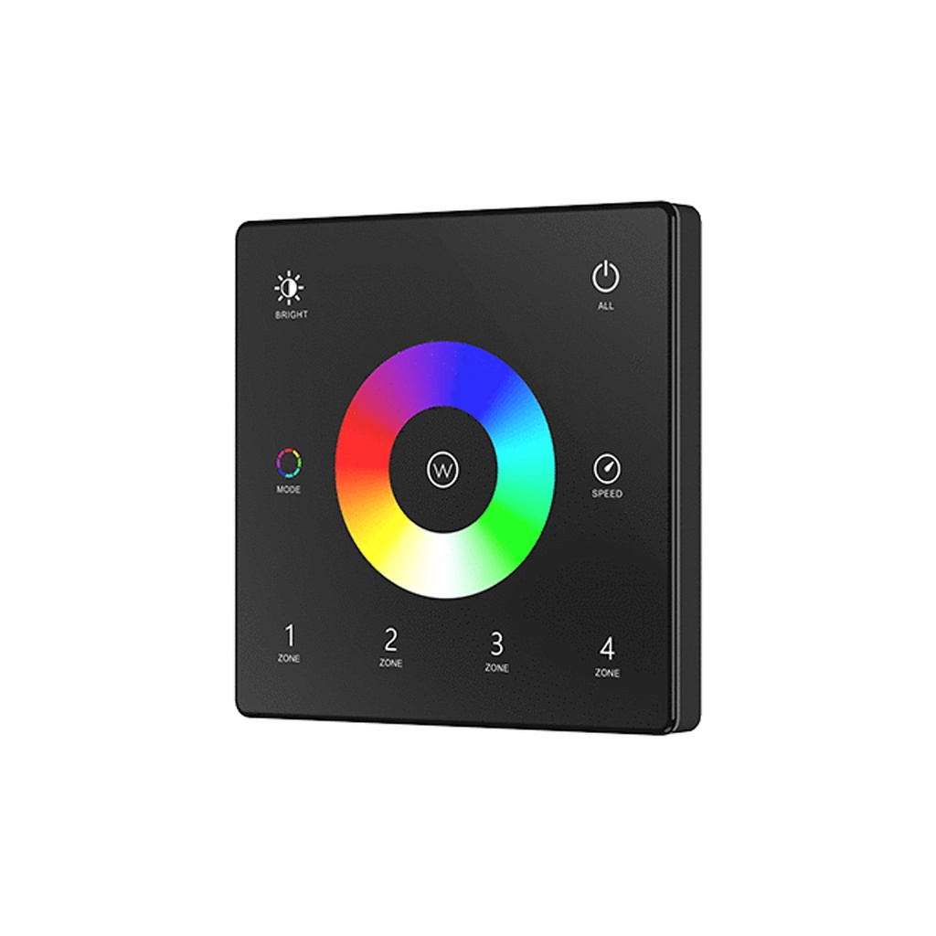 MERINO Emetteur Mural RF RGB/RGB-W Batterie 4 Zones Noir